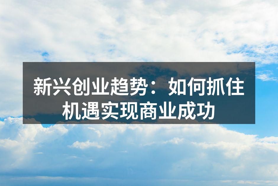 创业者抓住机遇实现成功